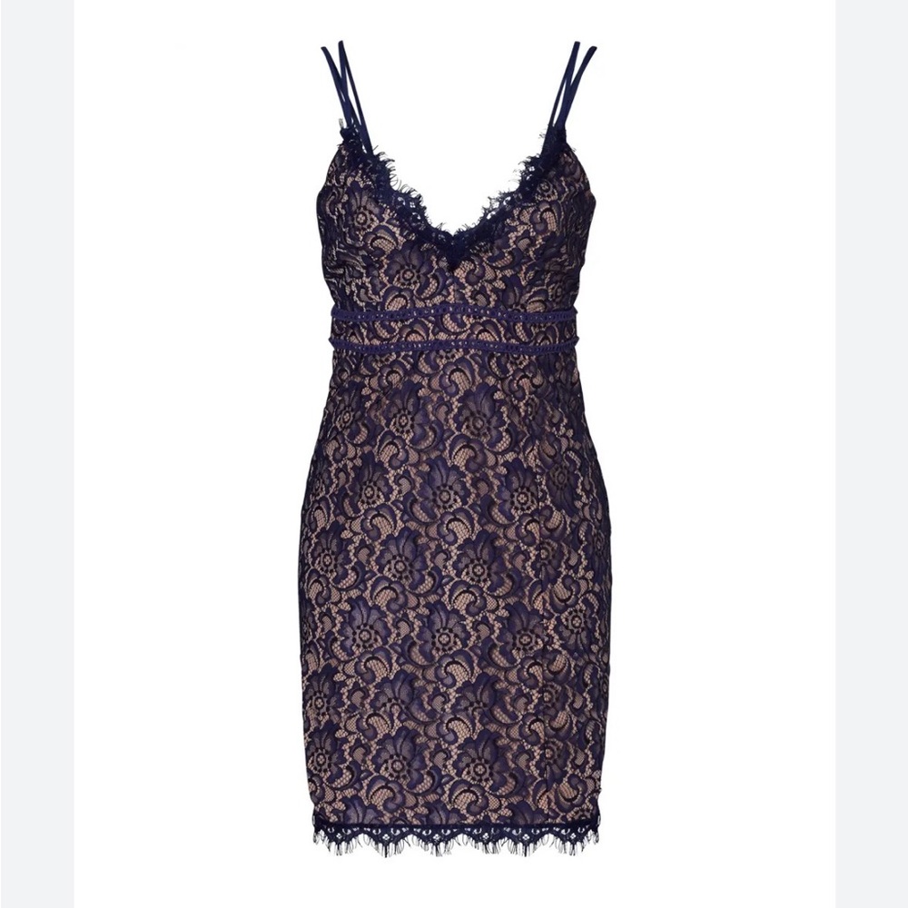 Express Black Lace Dress Tan Underlay Adjustable Spaghetti Strap Size Small Sexy